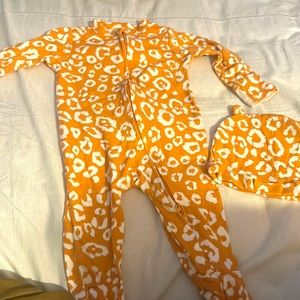 This is a really fun onesie that comes with a really cute hat